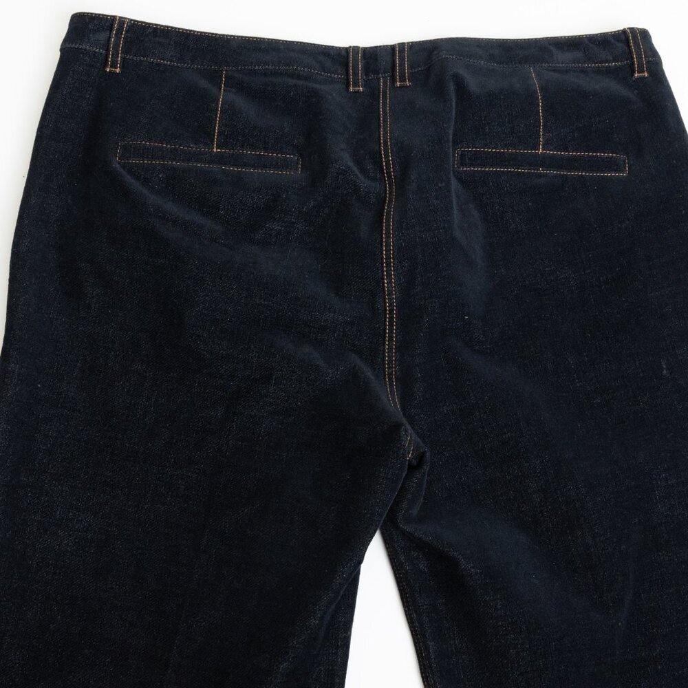 Theory Sueded Dark Wash Bootcut Jeans Wide Leg Size 10 - Picture 9 of 12